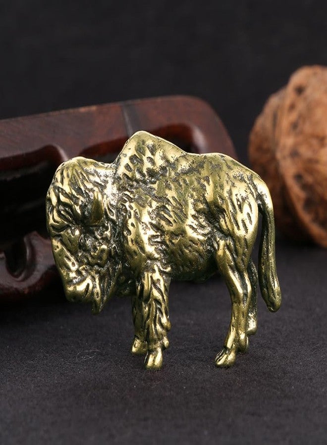 NOIAFZY تمثال ثور البيسون النحاسي العتيق من قطعتين من NOIAFZY - تمثال حيواني مصنوع يدويًا قابل للتحصيل لتزيين غرفة المعيشة وغرفة النوم - Image 5